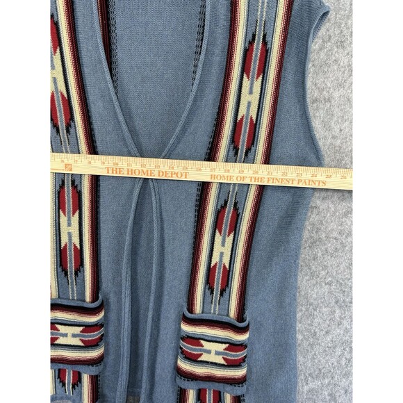 Ralph Lauren Chaps Tribal Aztec Pattern Open Duster Cardigan Vest Size 2X - Picture 5 of 7